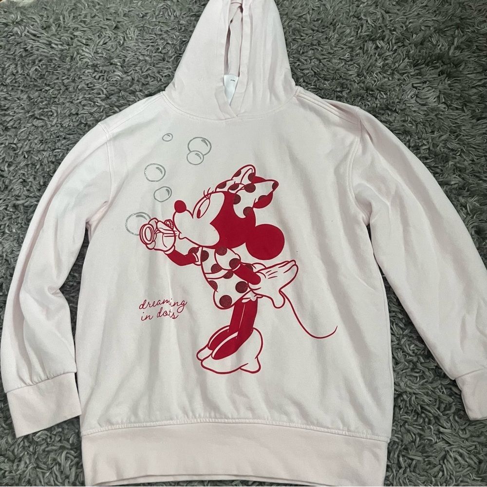 Authentic Disney Mini Mouse blowing bubbles hoodie size large